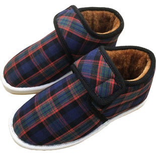 冬季老北京布鞋男女士居家防滑平底休闲轻便加绒加厚妈妈保暖棉鞋