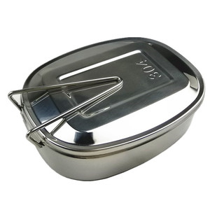 弱磁不锈钢蒸饭盒 老式怀旧铁饭盒 304不锈钢加厚单层便当盒 旅行