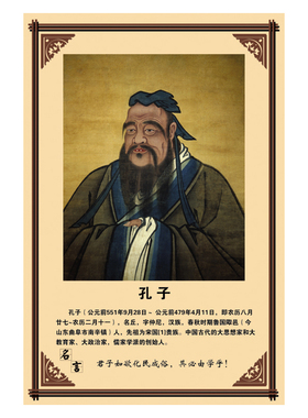 学校教室书房海报孔子画像定制
