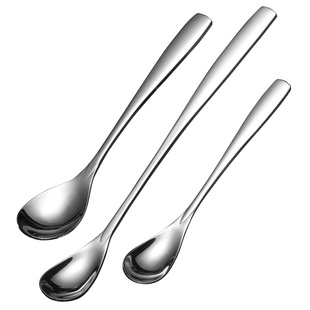 欧式不锈钢咖啡勺长柄搅拌勺甜品勺雪糕勺可爱儿童小勺子长把调味