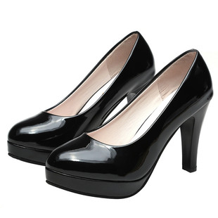 天天特价工作鞋女职业OL高跟皮鞋黑色正装礼仪空姐圆头防滑单鞋