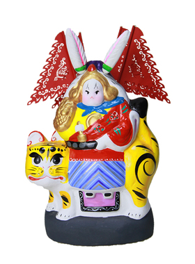 吉兔坊北京兔儿爷泥塑摆件