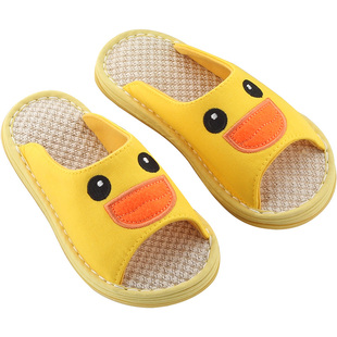 圣宜儿童宝宝棉布手工布底拖鞋亚麻家居婴幼儿园防滑男女童春秋夏