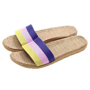 拖鞋女夏居家棉麻亚麻拖鞋家居凉拖鞋男女夏季情侣室内厚底防滑春