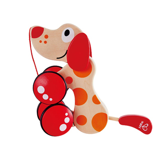 Hape拖拉狗百变拖拉玩具学爬玩具拖拉毛毛虫婴童送礼拖着走玩具