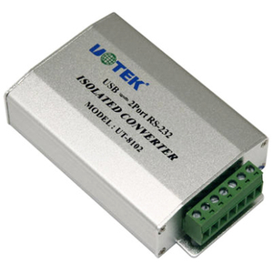 宇泰UT-8102 工业级一拖2口RS232串口线 USB2.0转双串口光电隔离