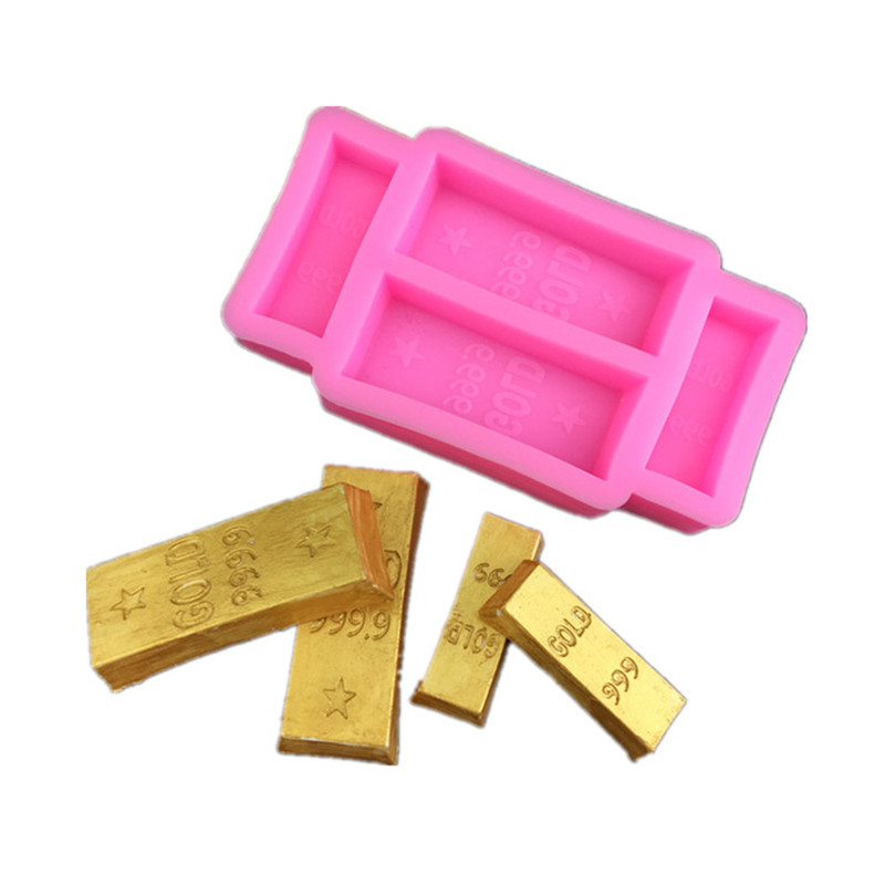 3D立体金元宝金块金条金砖铜钱恭喜发财翻糖巧克力蛋糕硅胶模具