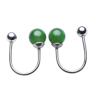 天然和田玉碧玉耳钉女925纯银拧螺丝固定气质简约菠菜绿玉石耳环