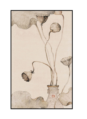 入户是荷花装饰九月画场