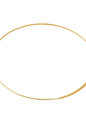 细款925银穿珠子项圈厘米18K黄金