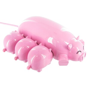可爱猪妈妈HUB集线器 卡通猪分线器 拓扩展坞U盘笔记本电脑外接线