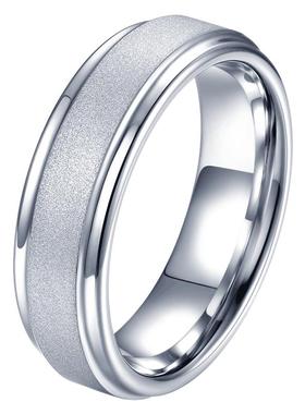 日韩钨金磨砂学生关节刻字戒指男