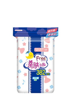 free夜用防侧漏亲肤15包卫生巾