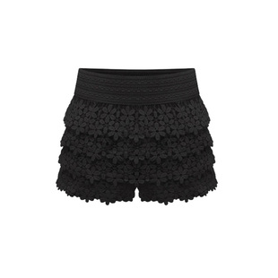 夏季新品短裤裙裤女装大码蕾丝花边半身裙宽松显瘦百搭阔腿裤子