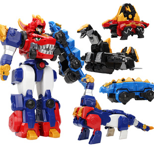 灵动创想百兽总动员恐龙战队变形玩具合体金刚超强战龙烈焰战龙神