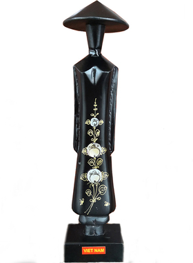 实木越南美女旗袍礼品摆件