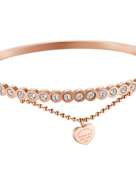 JOJO钛钢手镯女生森系玫瑰金轻奢高级感个性简约百搭学生网红手环