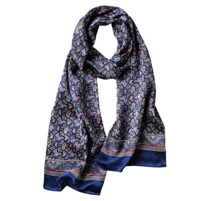 男士围巾真丝丝巾男款西装2025新款围脖杭州丝绸男式秋冬季高级感