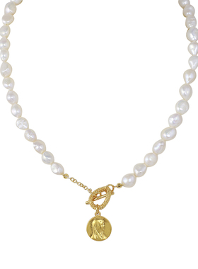 小众设计天然淡水珍珠哑光圆盘