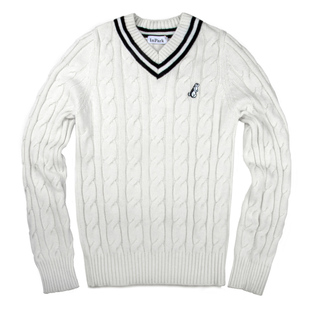 V领毛衣男韩版学院棒针绞花纯羊毛针织衫撞色双杠套头厚柔软修身