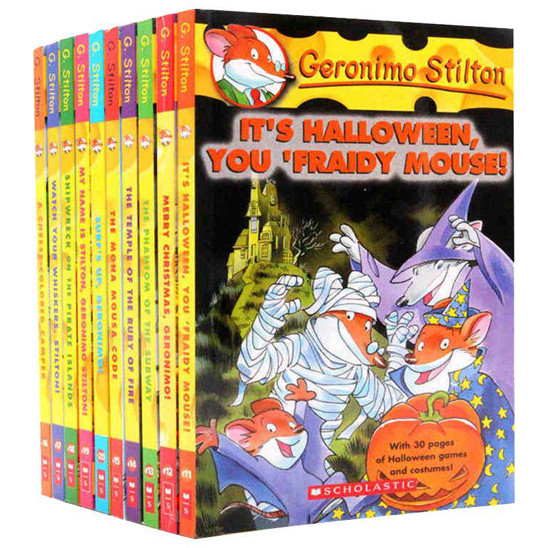 Geronimo Stilton 11-20 10-Book Bundled Set 老鼠记者套装 儿童章节桥梁书 英文原版 英语分级阅读 7-12岁 学乐探险小说小?