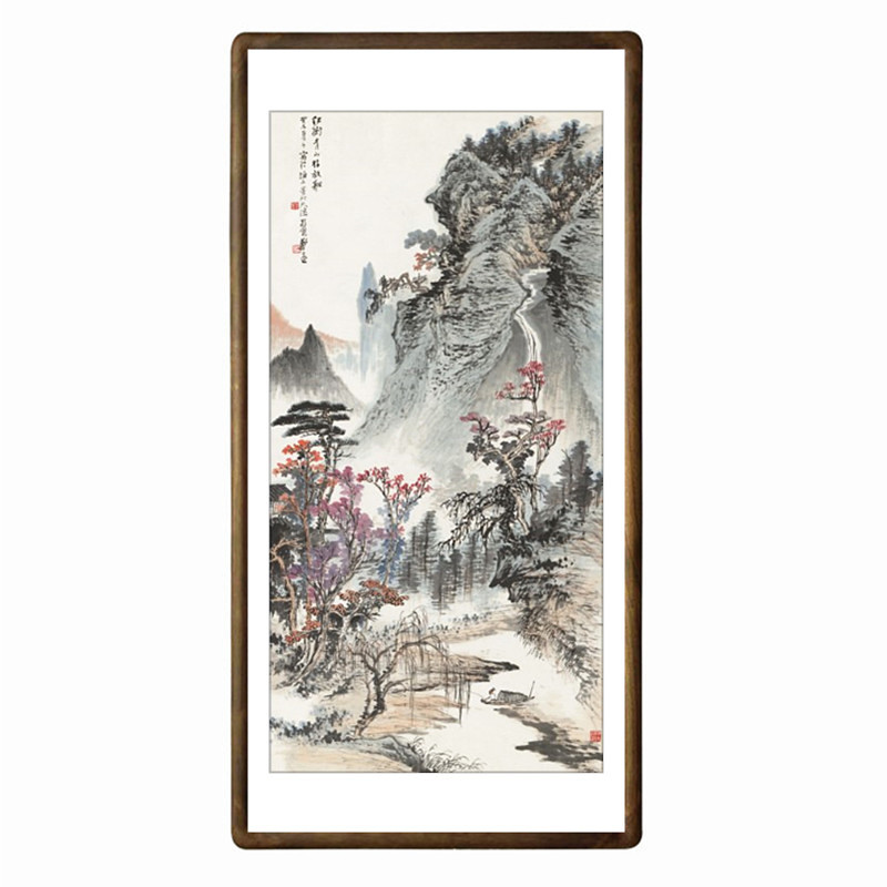 鸿运当头国画山水画玄关挂画