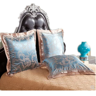 欧式纯棉贡缎提花结婚庆靠垫套沙发床头靠枕50抱枕大60x60不含芯