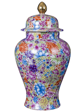 万花将军罐明清古典中式风陶瓷器