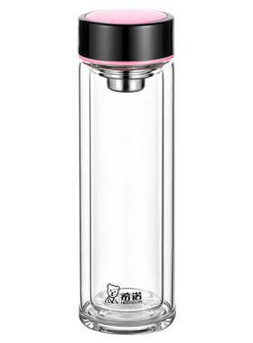 双层防烫少女心玻璃杯