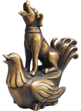 摆件全铜生肖鸡镇宅旺财古玩杂项