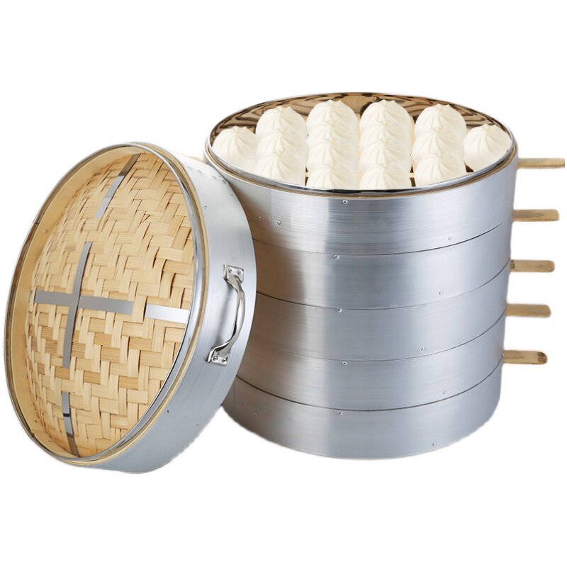 大笼屉蒸笼屉竹制大蒸屉铝合金包餐具笼/架