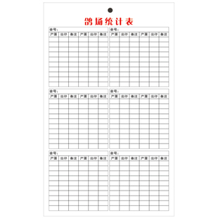 包邮鸽场统计表肉鸽生产登记鸽子记录卡白鸽记录卡鸽用卡片养殖卡