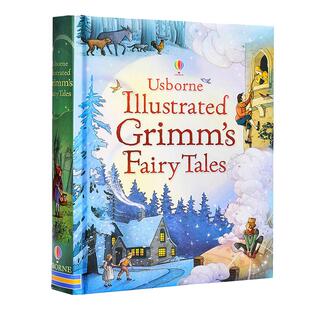 格林童话 15个故事合集 英文版小初文学Usborne Illustrated Grimms Fairy Tales 精装经典童话故事 儿童文学彩图 大音