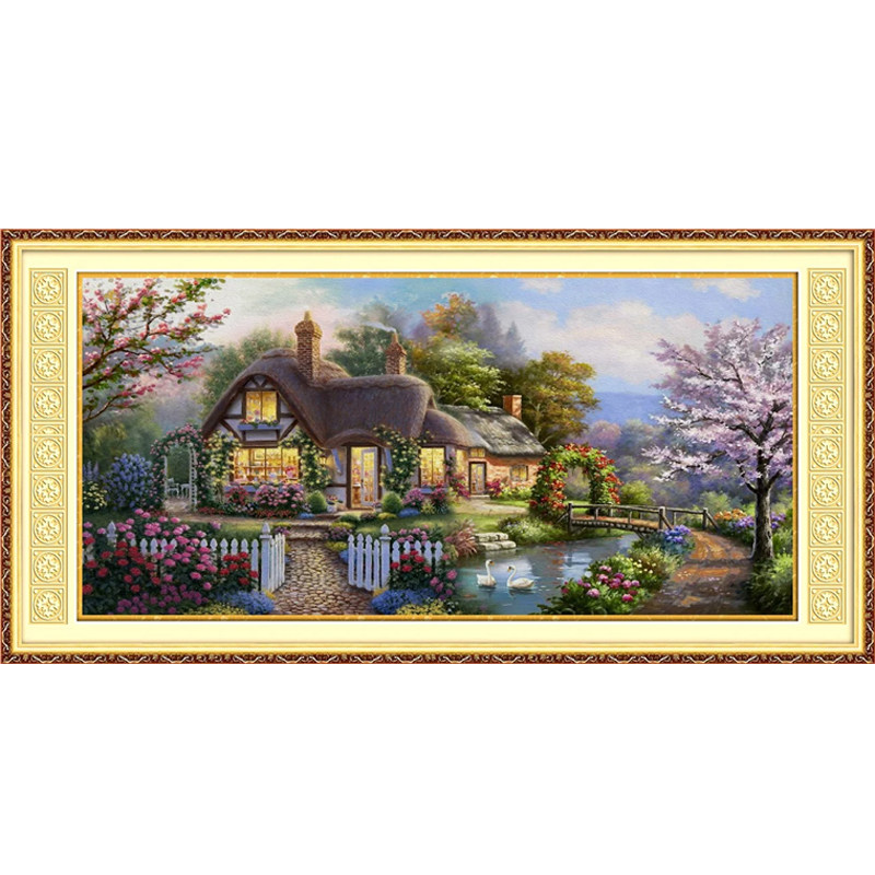 蒙娜丽莎花园小屋高端梦幻十字绣