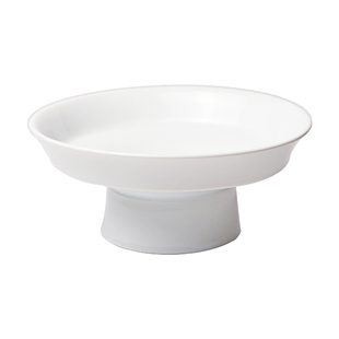 酒店会所白瓷中式高脚盘热菜冷菜创意餐具意境菜盘不规则明档摆台