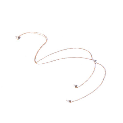 项链镶珍珠bodychain露背礼服