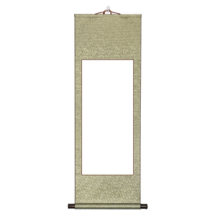 千寿精装裱四尺空白卷轴挂轴横幅毛笔字挂画书法作品纸国画创作卷轴空白纸仿古半生半熟宣纸挂轴定制批发