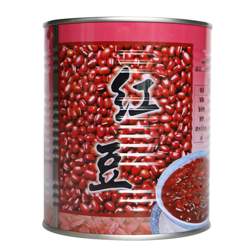 名忠糖水红豆罐头即食熟蜜大3.2kg罐装大罐甜品奶茶店专用明忠