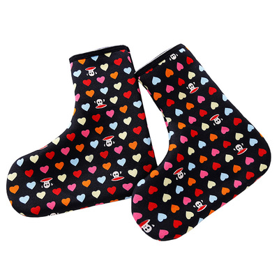 地板袜包邮加绒加厚印花保暖靴