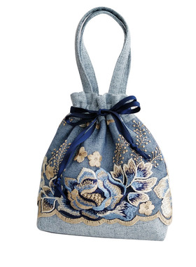 芬芳之品原创国风女包刺绣蕾丝复古改良手提休闲布包旗袍中式小包