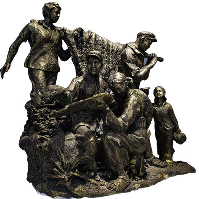 军人部队公园大型玻璃钢雕塑铸铜