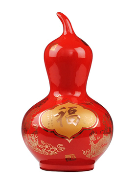 景德镇中国红招财进宝新房工艺品