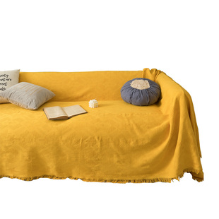 ins北欧纯色沙发巾全盖单人双人座沙发盖布沙发毯全包沙发套罩套