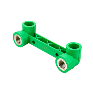 【冠益管道】PPR水管连体双联内丝弯头全铜装修淋浴花洒龙头接头