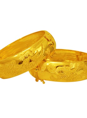 霸气风镀黄金新娘橱窗龙凤手镯