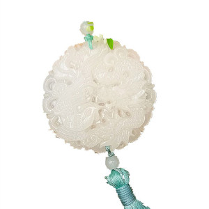 原创手工白玉龙凤对玉佩真丝流苏不离不弃玉佩腰佩古风汉服玉吊坠