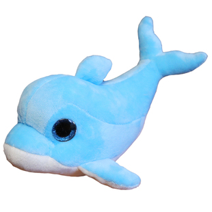 仿真蓝色海豚毛绒玩具公仔儿童玩偶海洋馆黄色娃娃睡觉抱枕女孩