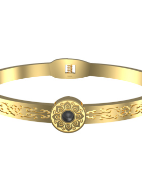 作明佛母钛钢情侣手镯