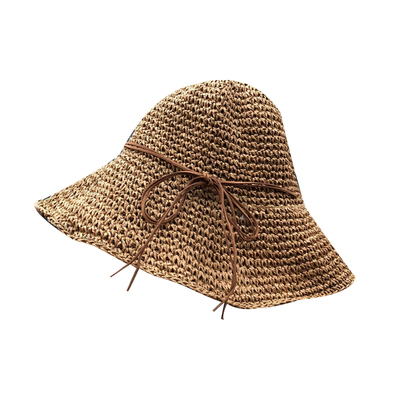 好的蝴蝶结夏遮阳大檐帽子女草帽