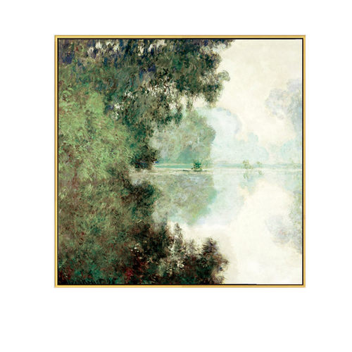 印象派莫奈塞纳河畔组合双联客厅装饰画餐厅油画挂画大师名画抽象